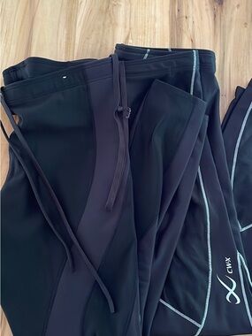 CW-X Black Men's Performance Joggers with Silver Piping